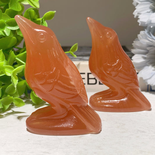 3.0" Honey Calcite Crow Carvings Crystal Healing Bulk Wholesale