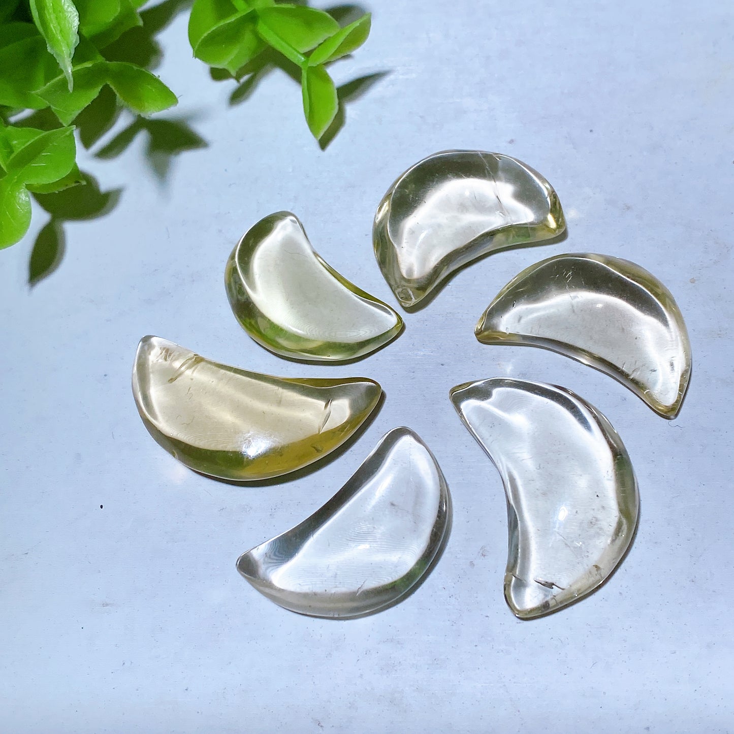 1.0"-2.0" Citrine Moon Heart Carvings Crystal Healing Bulk Wholesale