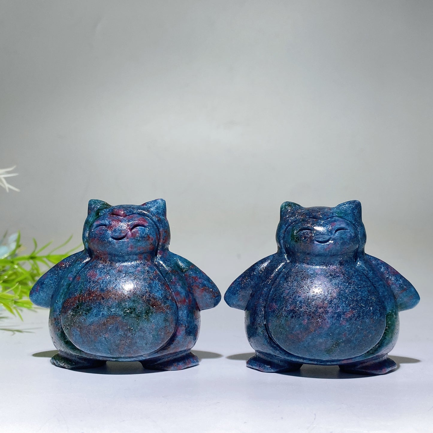 2.3" Ruby In Kyanite UV Reactive Pokemon Snorlax Carving Crystal Healing Bulk Wholesale