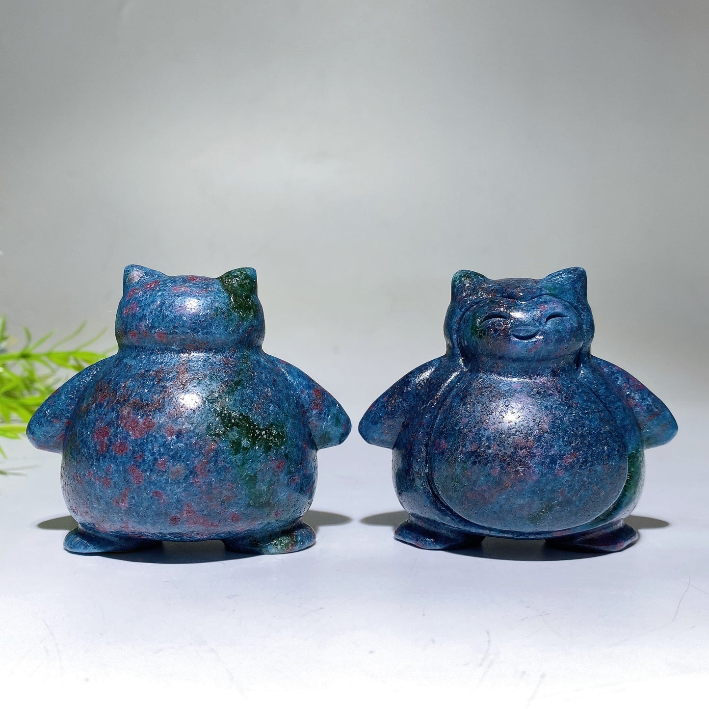 2.3" Ruby In Kyanite UV Reactive Pokemon Snorlax Carving Crystal Healing Bulk Wholesale