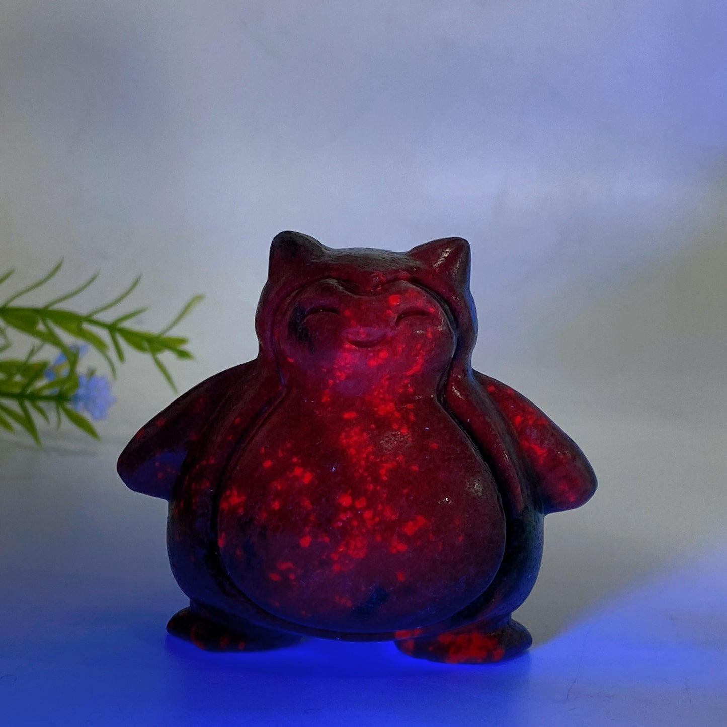 2.3" Ruby In Kyanite UV Reactive Pokemon Snorlax Carving Crystal Healing Bulk Wholesale