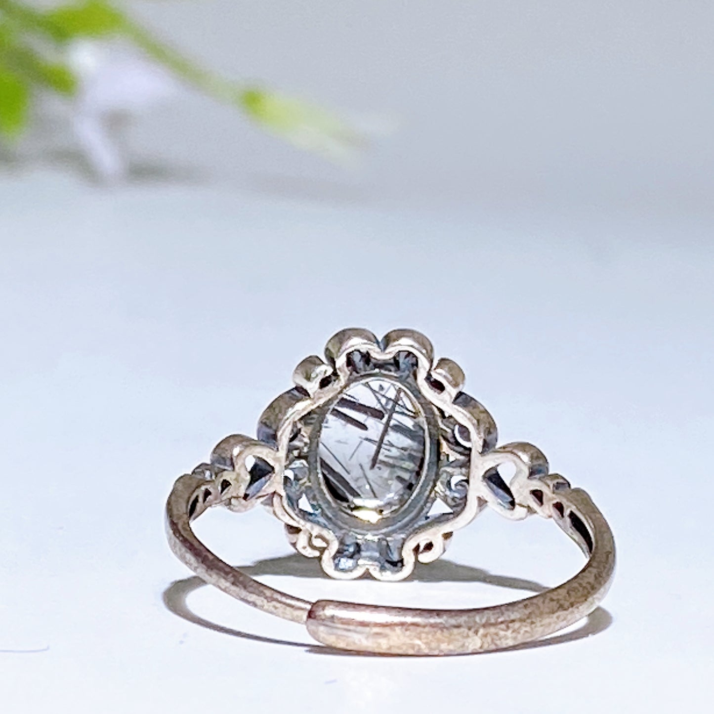 Sterling Silver Black Tourmaline in Quartz Ring Crystal Healing Bulk Wholesale
