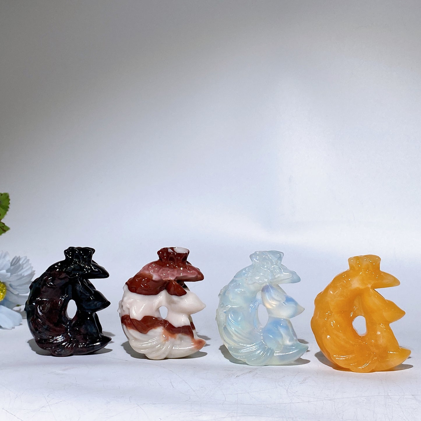 2.7" Crystal Fox Moon Carving Crystal Healing Bulk Wholesale