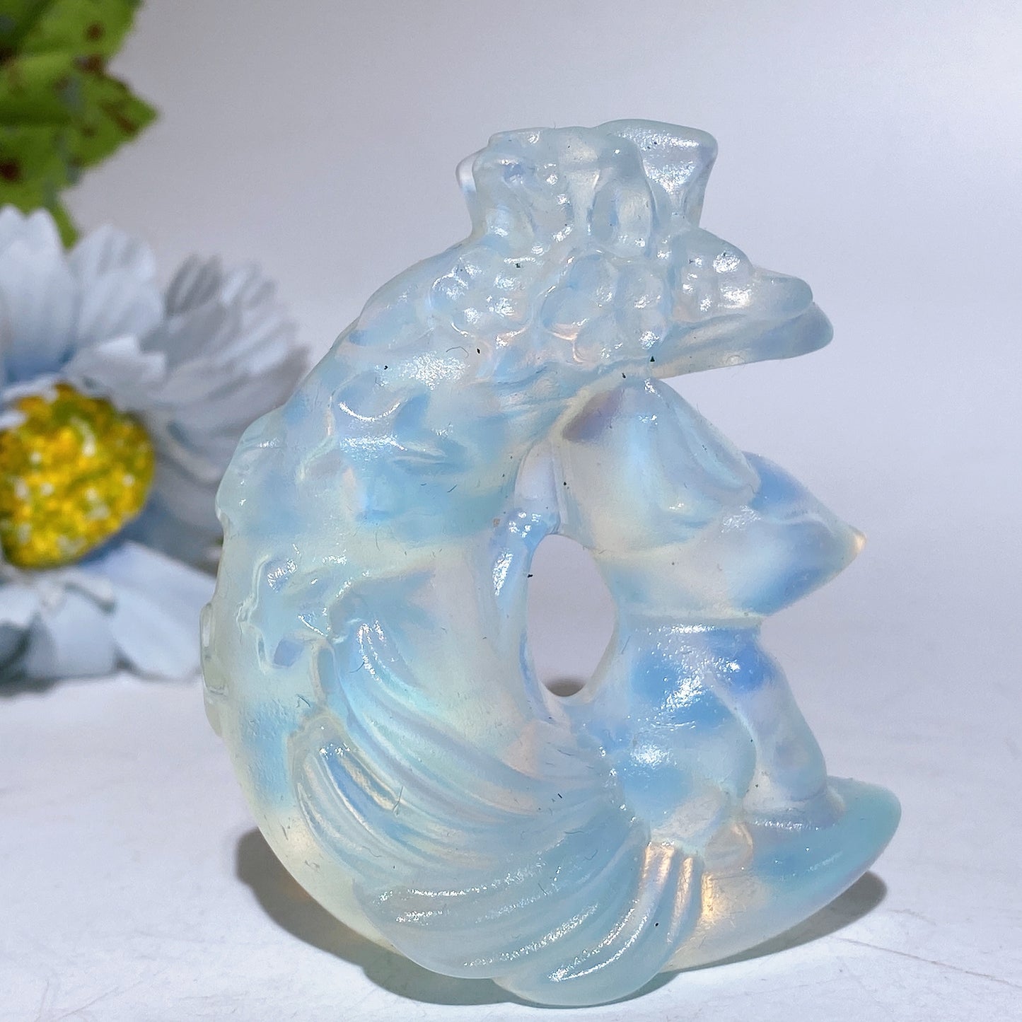 2.7" Crystal Fox Moon Carving Crystal Healing Bulk Wholesale