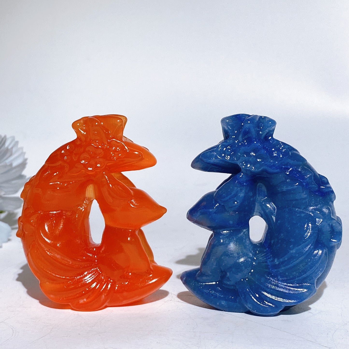 2.7" Crystal Fox Moon Carving Crystal Healing Bulk Wholesale