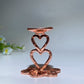 5cm Metal Double Heart Decor Stand Crystal Healing Bulk Wholesale
