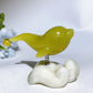 2.9" Crystal Dolphin Carving with Jade Base Crystal Healing Bulk Wholesale