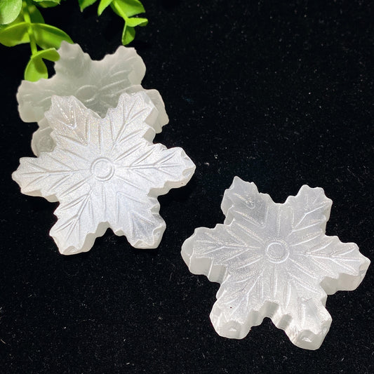 25.0" Selenite Snowflake Carvings Bulk Wholesale
