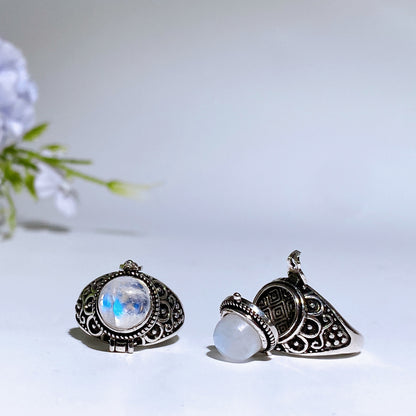 White Cooper Crystal Poison Ring Crystal Healing Bulk Wholesale