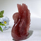 4.5" Crystal Strawberry Quartz Honeycomb Calcite Swan Carving Crystal Healing Bulk Wholesale