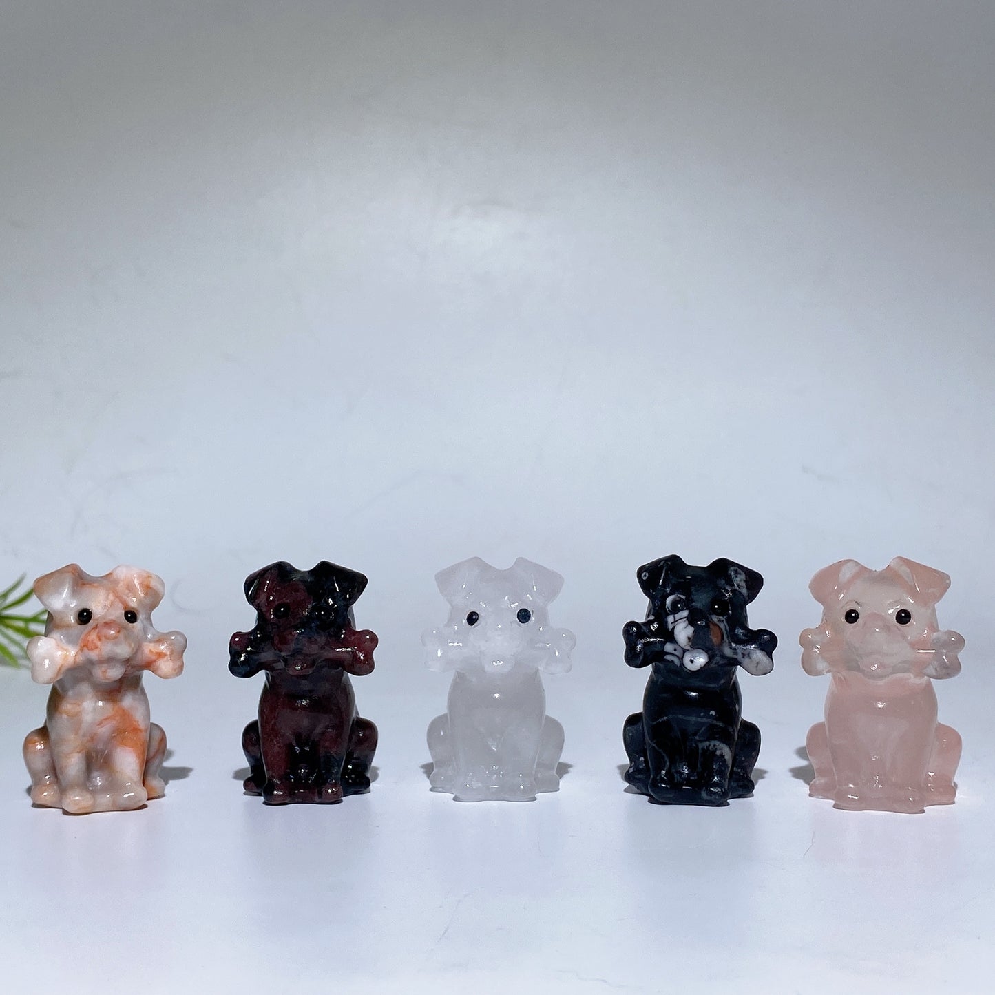 4cm Crystal Dog with Bone Carving Crystal Healing Bulk Wholesale