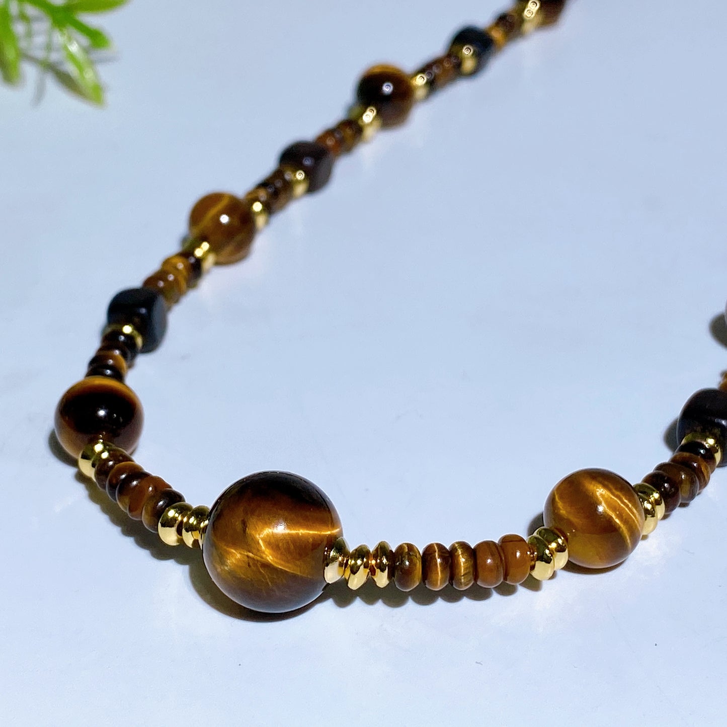 Dalakan Agarwood with Tiger's Eye Beads Necklace Crystal healing Bulk Wholesale