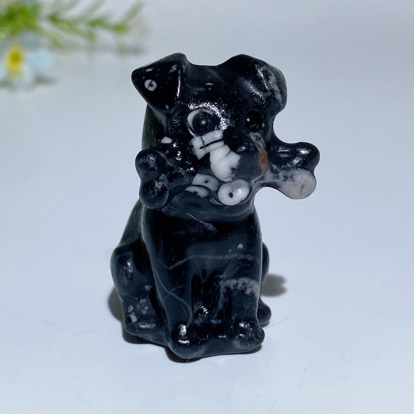 4cm Crystal Dog with Bone Carving Crystal Healing Bulk Wholesale