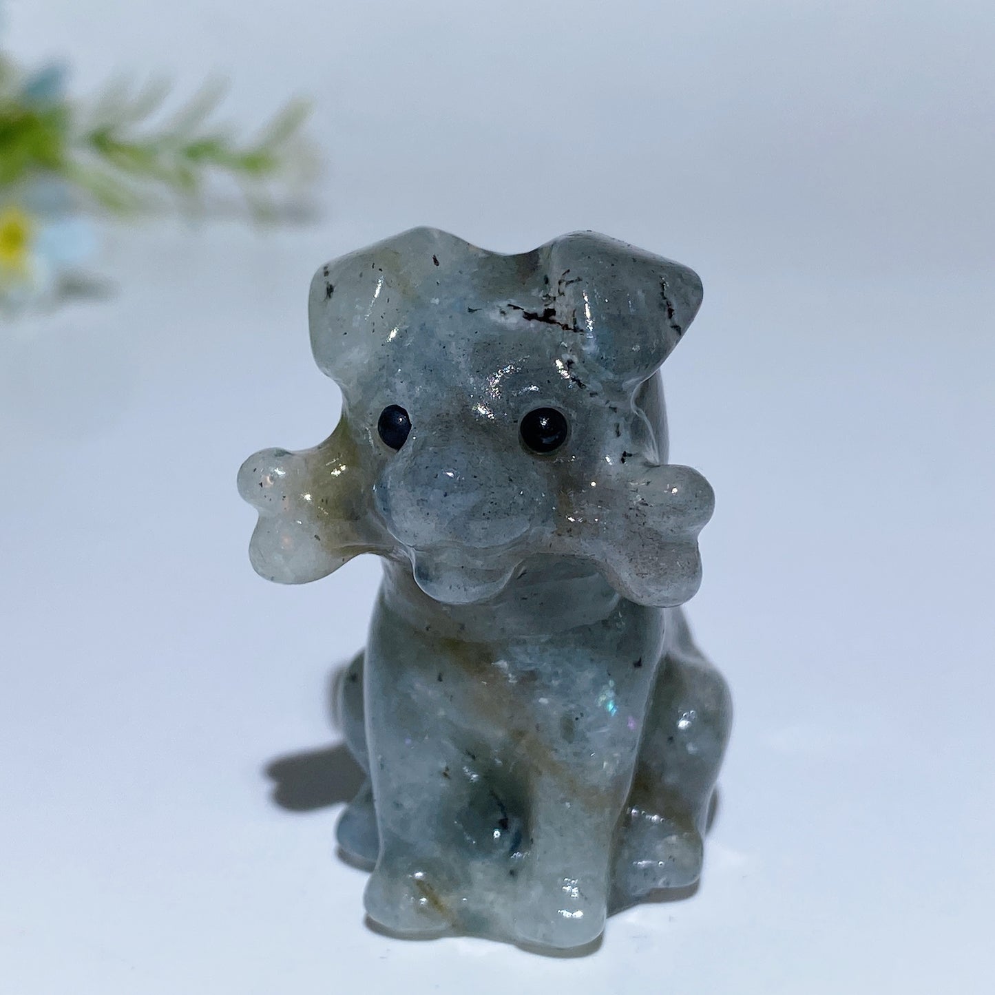 4cm Crystal Dog with Bone Carving Crystal Healing Bulk Wholesale