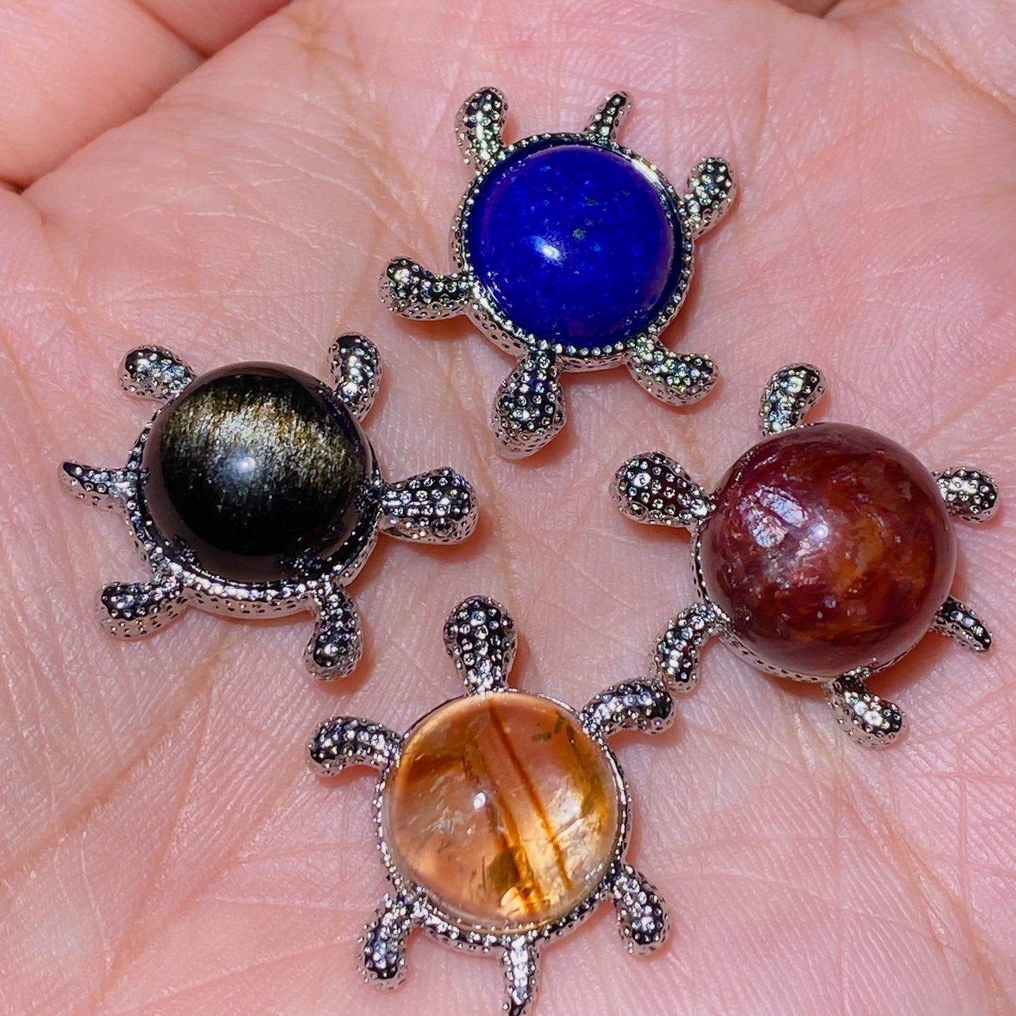 2cm Mixed Crystal Turtle Pendant Bulk Wholesale