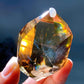 2.5" Unique Blue Needle in Citrine with Rainbow Point Crystal Healing Bulk Wholesale