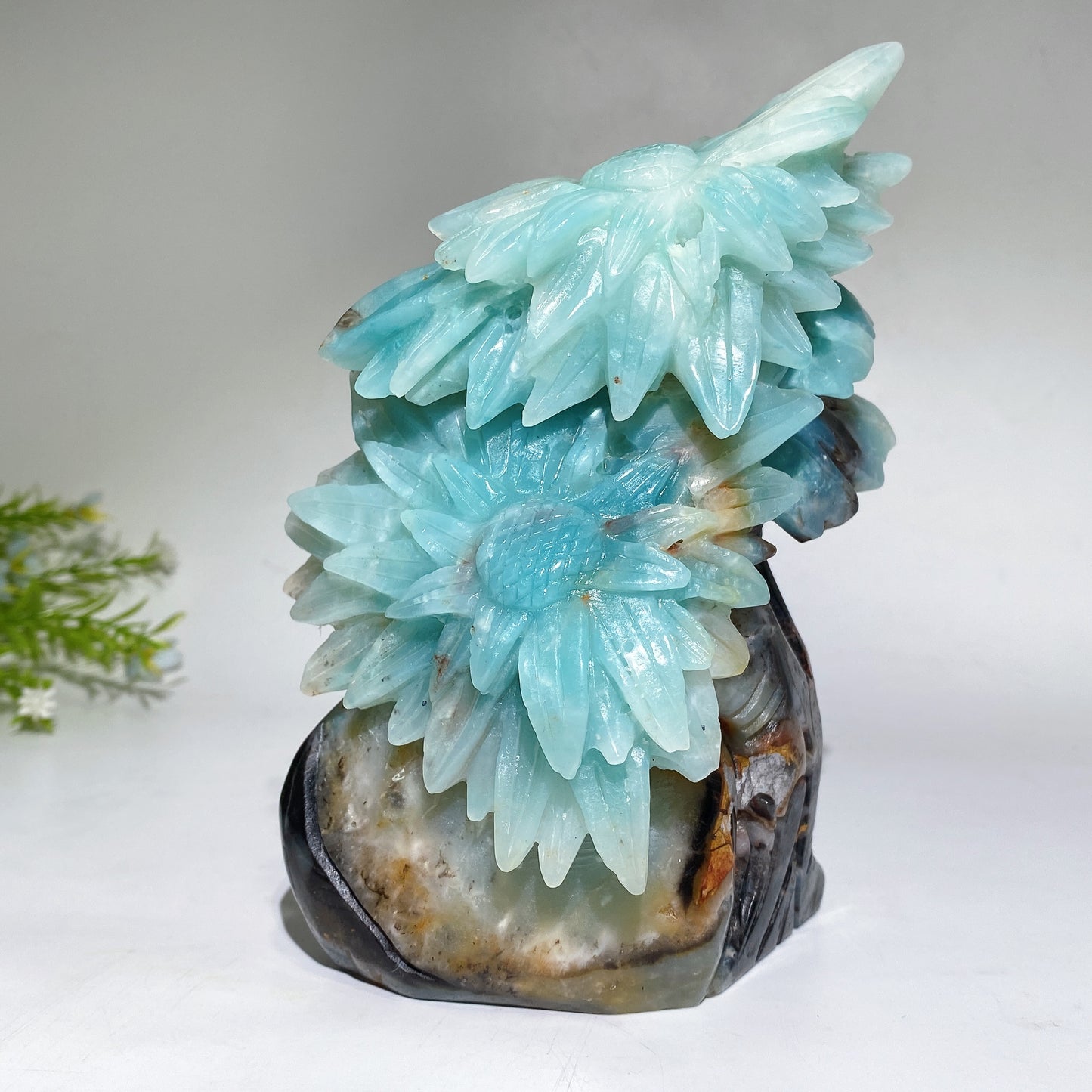Unique Hand Carved Caribbean Calcite Sun Flowers Free Form Crystal Healing Bulk Wholesale