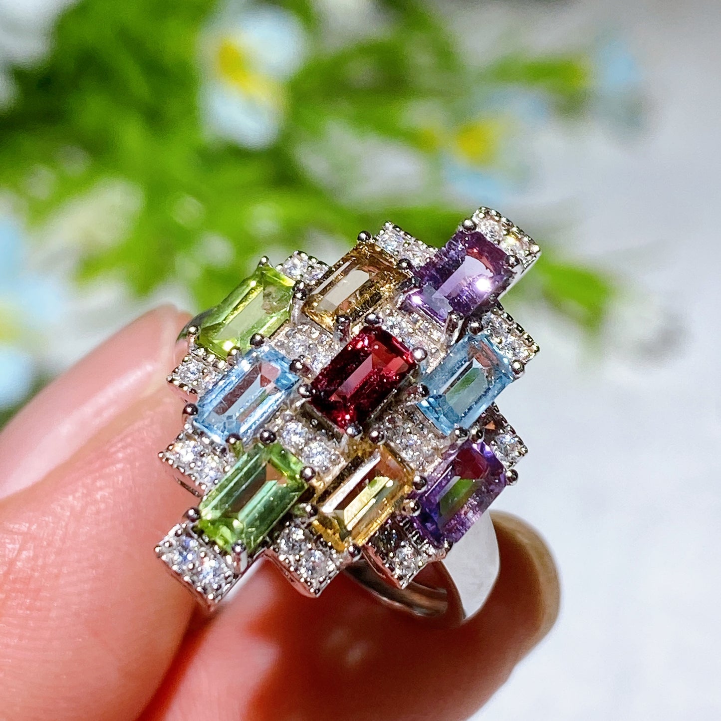 S925 Crystal Ring Crystal Healing Bulk Wholesale