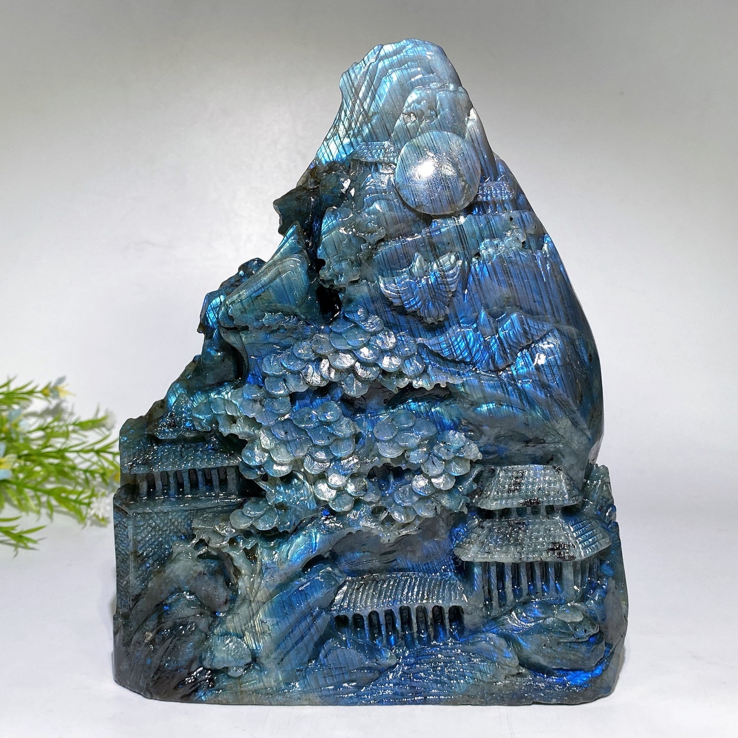 Unique Hand Carved Labradorite Landscape Pavilions Free Form Crystal Healing Bulk Wholesale