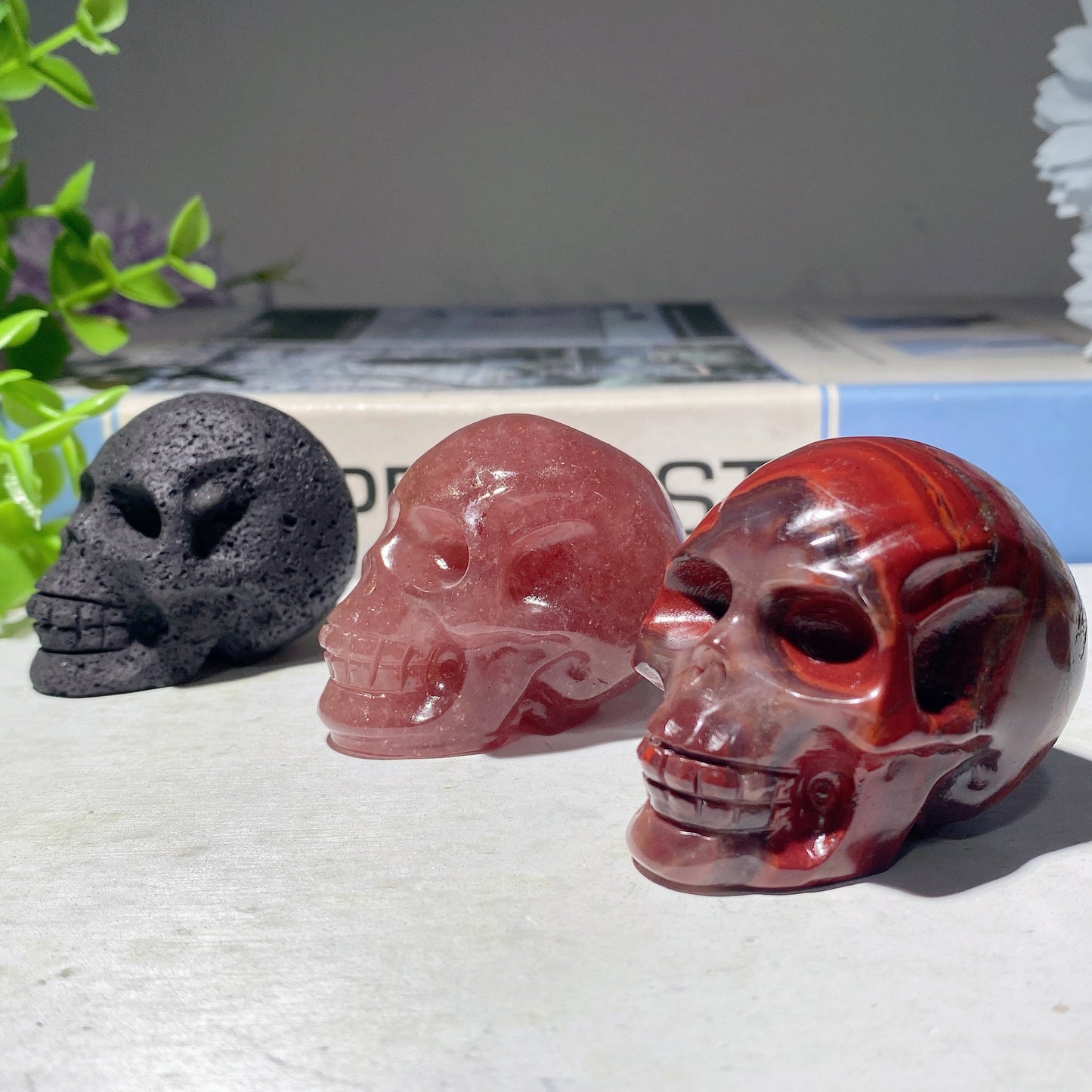 2.0" Mixed Crystal Skull Carvings Bulk Wholesale