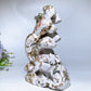 19cm Unique Ocean Jasper Nine-tails Fox Carving Crystal Healing Bulk Wholesale
