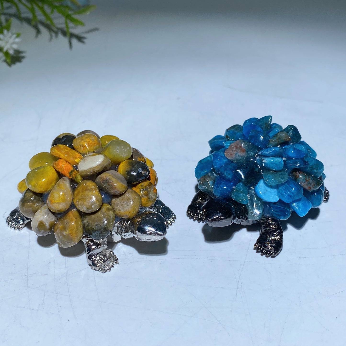 2.0" Crystal Chips Metal Turtle Free Form Crystal Healing Bulk Wholesale