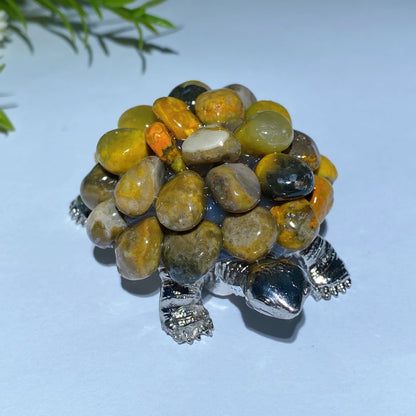 2.0" Crystal Chips Metal Turtle Free Form Crystal Healing Bulk Wholesale