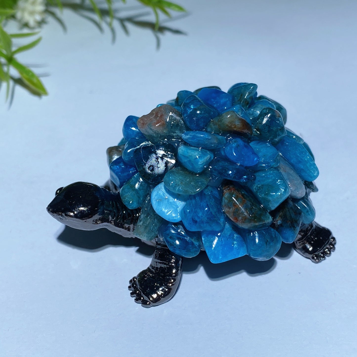 2.0" Crystal Chips Metal Turtle Free Form Crystal Healing Bulk Wholesale