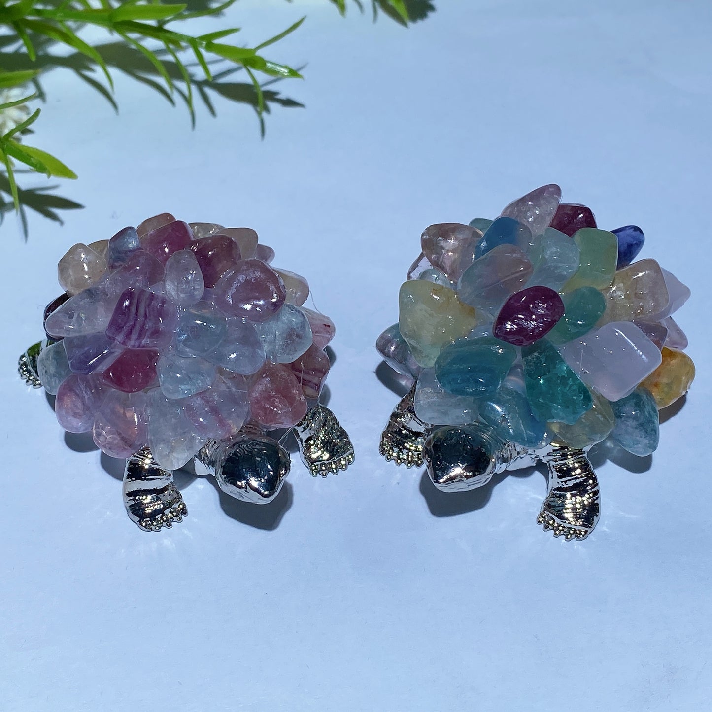 2.0" Crystal Chips Metal Turtle Free Form Crystal Healing Bulk Wholesale