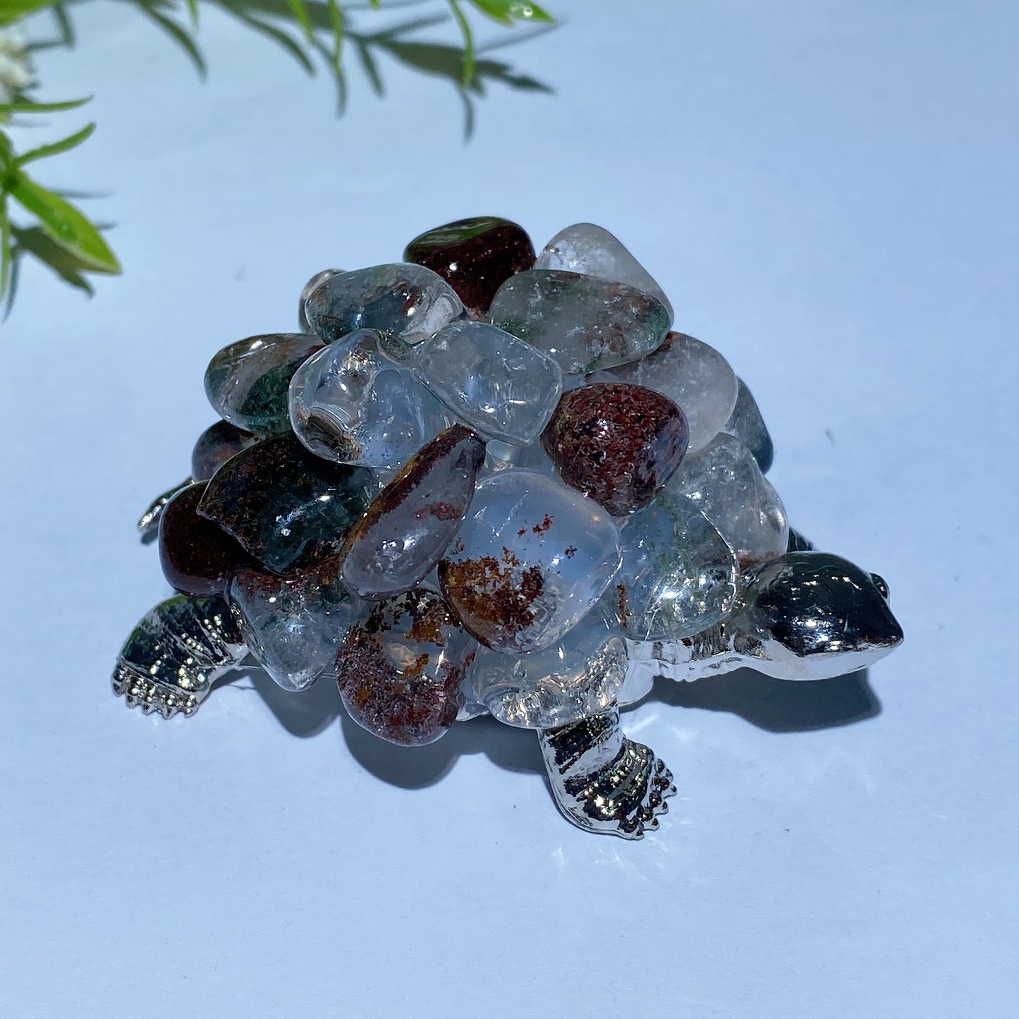 2.0" Crystal Chips Metal Turtle Free Form Crystal Healing Bulk Wholesale