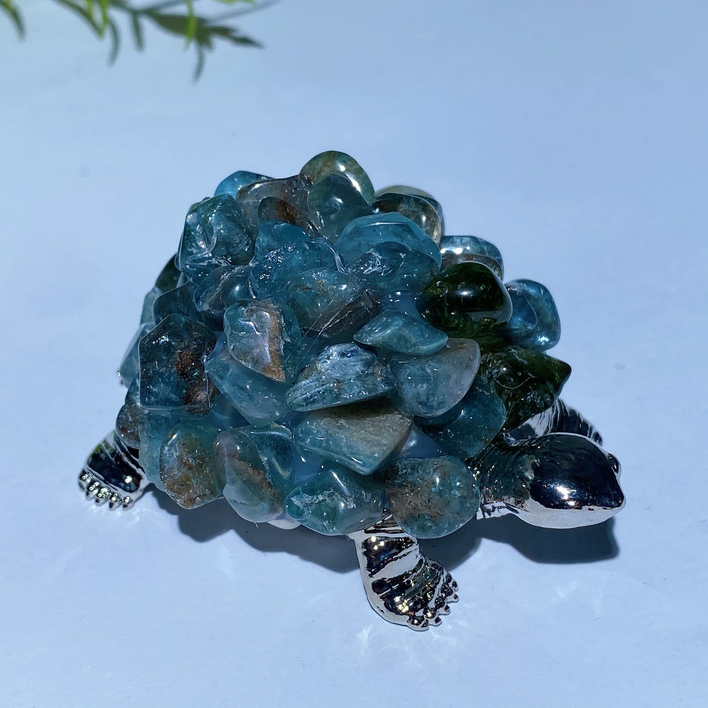 2.0" Crystal Chips Metal Turtle Free Form Crystal Healing Bulk Wholesale