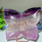 7.2" Purple Fluorite Butterfly Bowl Carvings Crystal Healing Bulk Wholesale