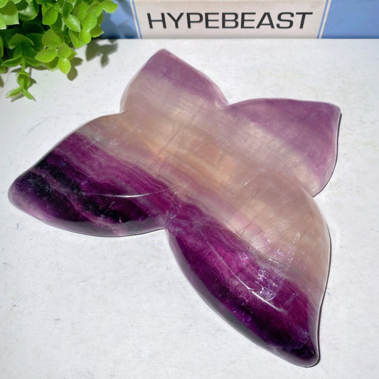 7.2" Purple Fluorite Butterfly Bowl Carvings Bulk Wholesale