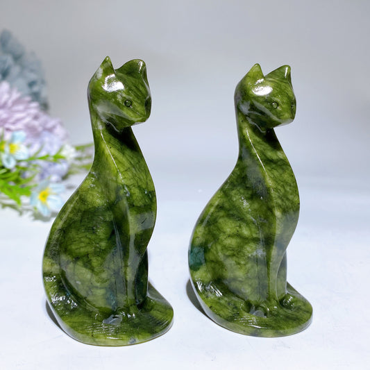 3.1" Serpentine Cat Carving Crystal Healing Bulk Wholesale