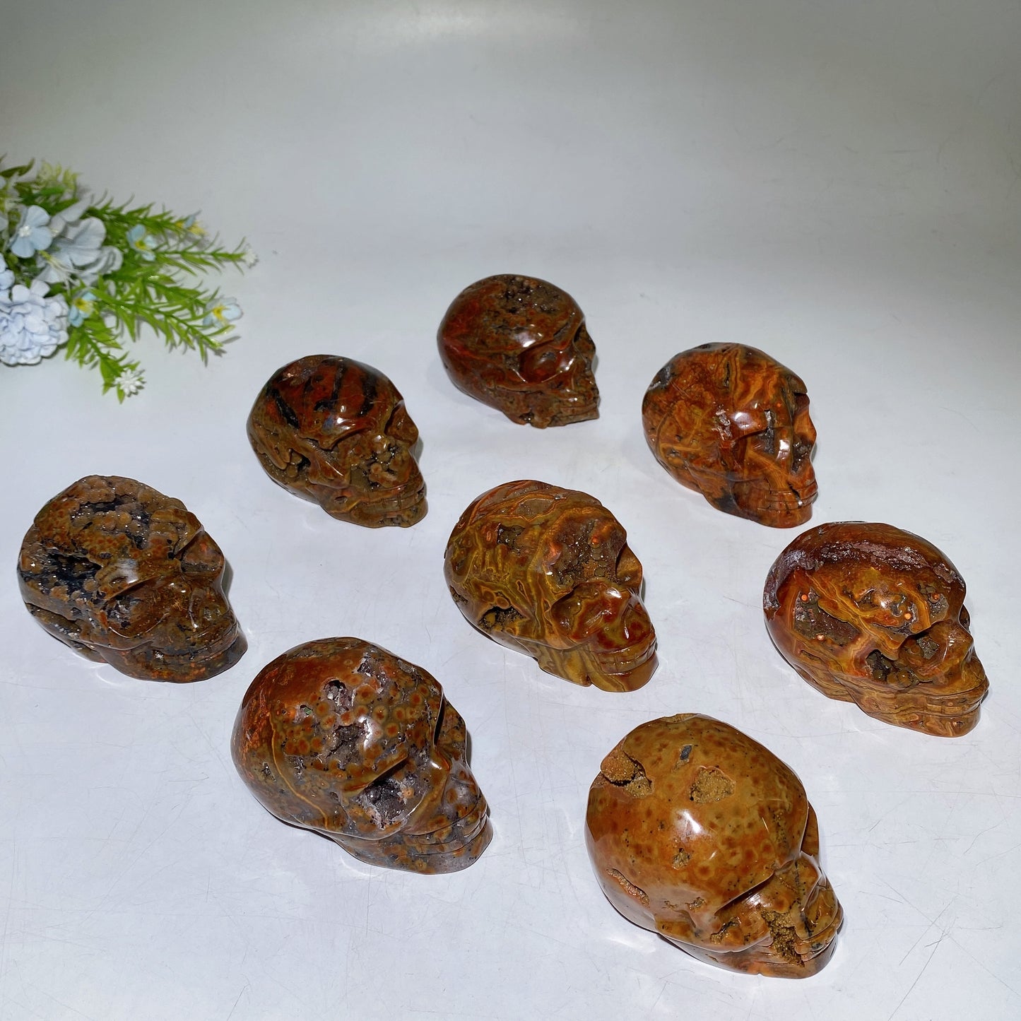 2.9"-3.2" Druzy Agate Skull Carving Crystal Healing Bulk Wholesale