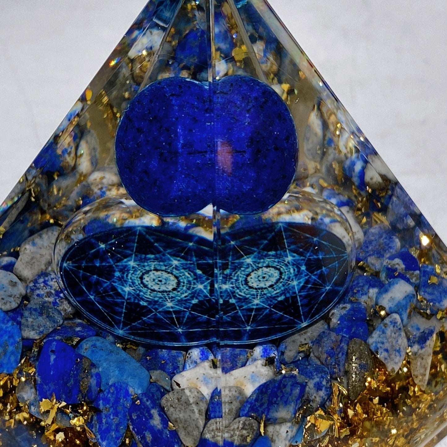 2.3" Resin Lapis Pyramid Free Form