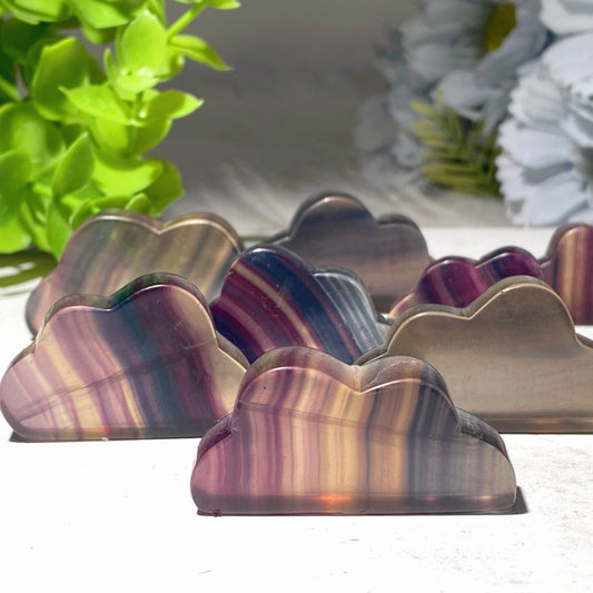 1.0"-2.0" Rainbow Fluorite Mini Cloud Carvings Bulk Wholesale