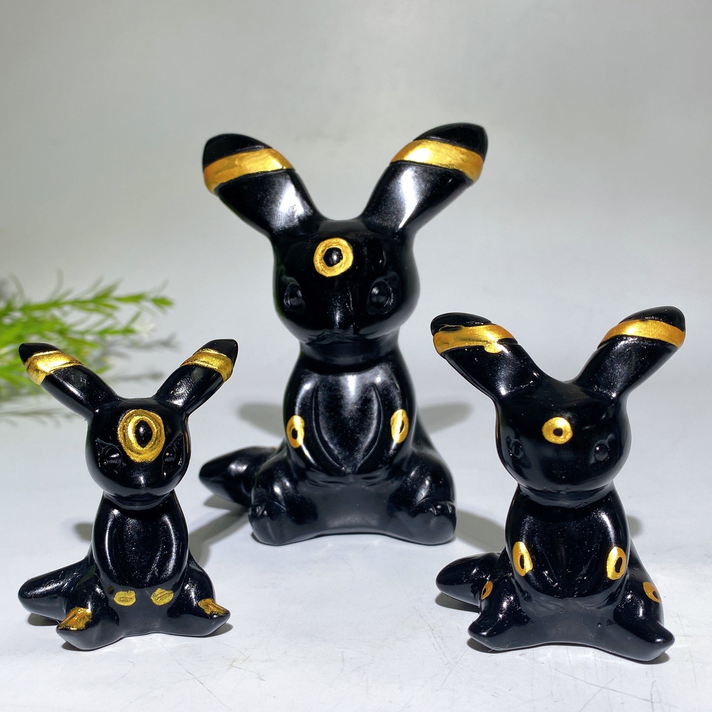 2.0"-3.9" Black Obsidian Evee Carving Crystal Healing Bulk Wholesale