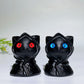2.0" Black Obsidian Halloween Cat Carving Crystal Healing Bulk Wholesale