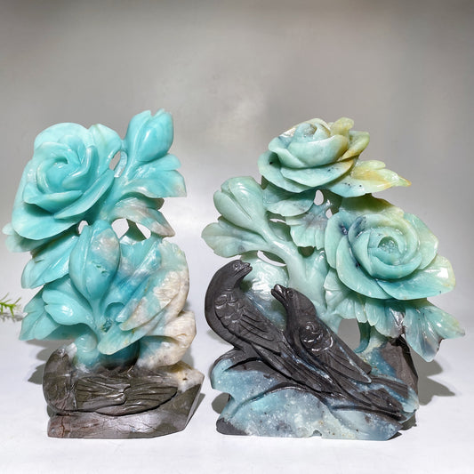 Unique Hand Carved Caribbean Calcite Flower Birds Free Form Crystal Healing Bulk Wholesale