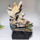 Unique Hand Carved Caribbean Calcite Nine-tails Fox Pennoy Free Form Crystal Healing Bulk Wholesale