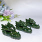 2.6" Emerald Dragon Head Carving Crystal Healing Bulk Wholesale
