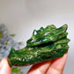 2.6" Emerald Dragon Head Carving Crystal Healing Bulk Wholesale