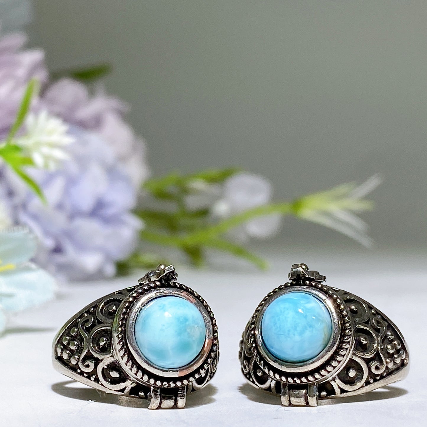 White Cooper Crystal Poison Ring Crystal Healing Bulk Wholesale