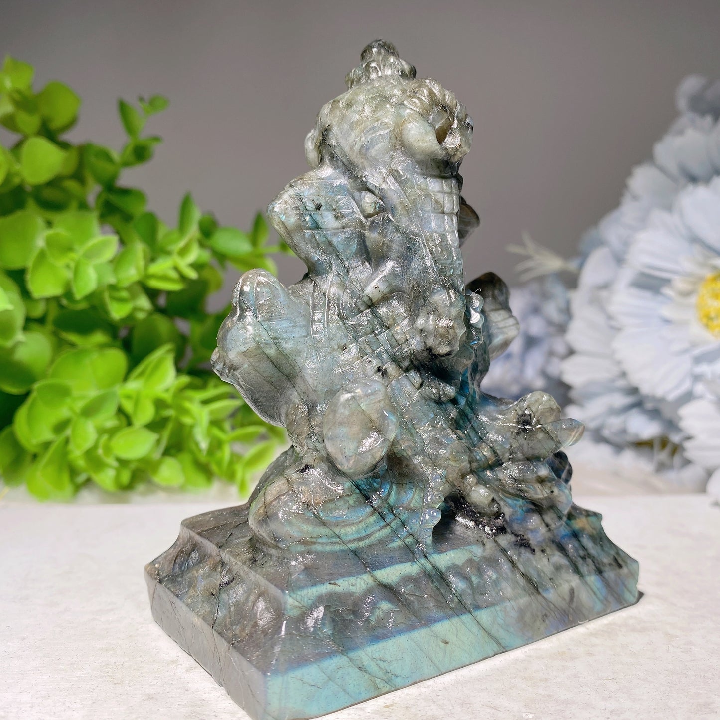 4.0"  Labradorite Ganesha Carvings Bulk Wholesale