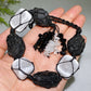 25cm Selenite Black Tourmnaline Raw Stone Hanging Crystal Healing Bulk Wholesale
