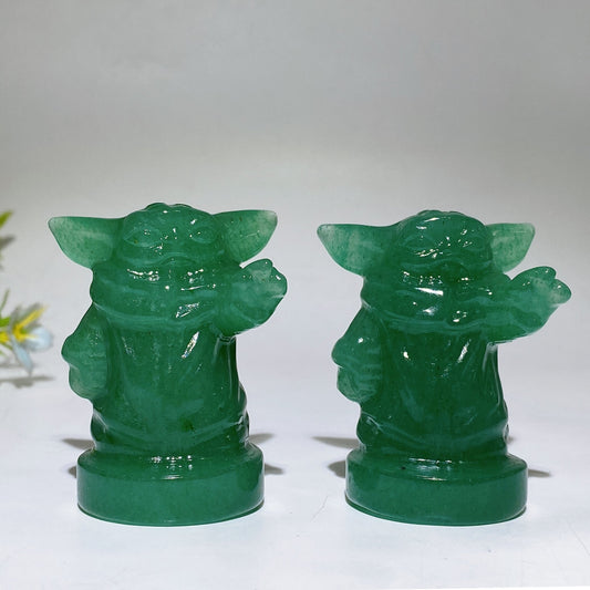 2.2" Green Aventurine Yoda Carving Crystal Healing Bulk Wholesale