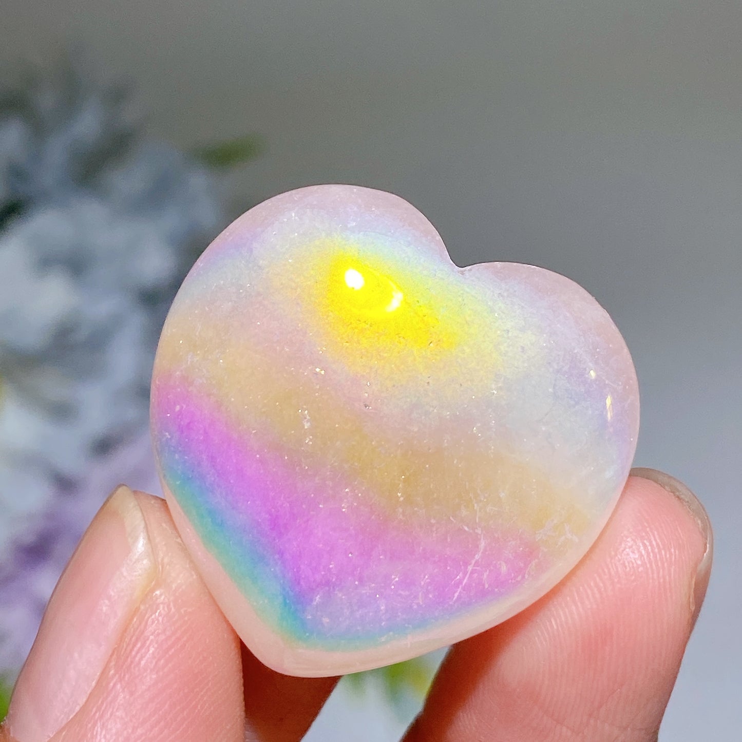 30mm Aura Crystal Heart Carving Crystal Healing Bulk Wholesale