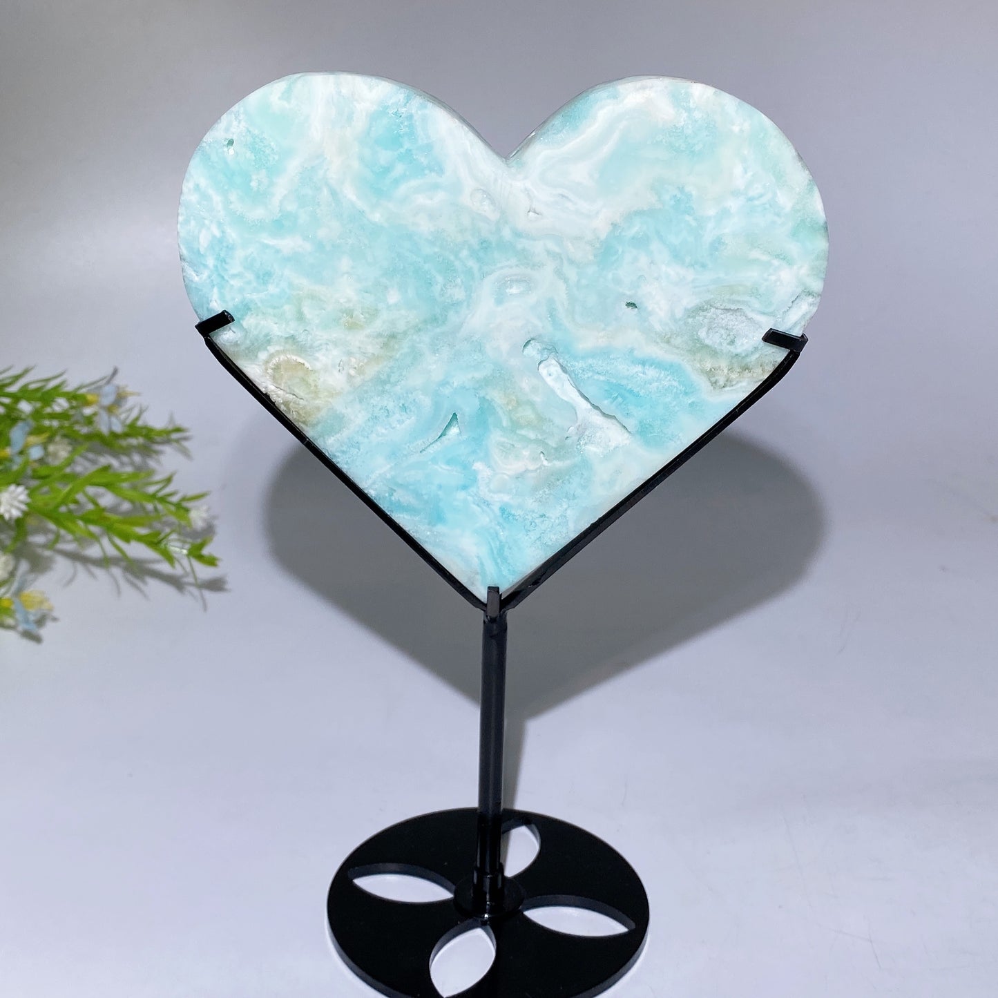 Unique Hand Carved Hemimorphite Heart with stand Crystal Healing Bulk Wholesale