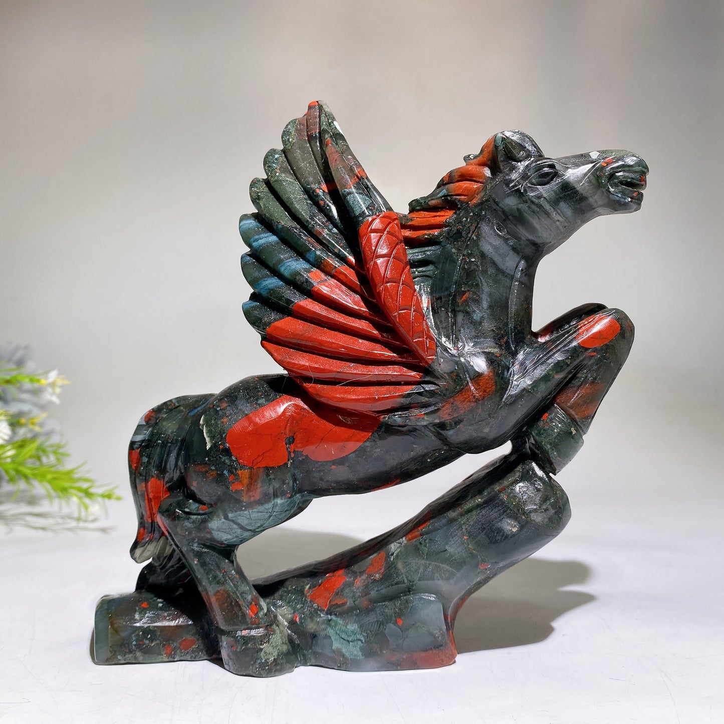 18cm Africa Blood Stone Horse Carving Crystal Healing Bulk Wholesale